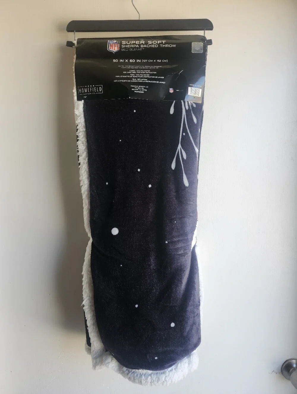 NFL Raiders Sherpa Throw Blanket - Black & White